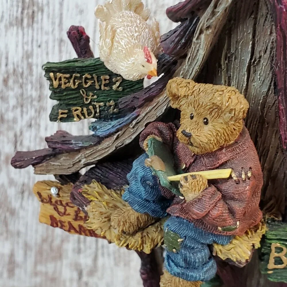 Boyds Bears Danbury Mint Farmers Market Collector Apple Shaped Clock Retired